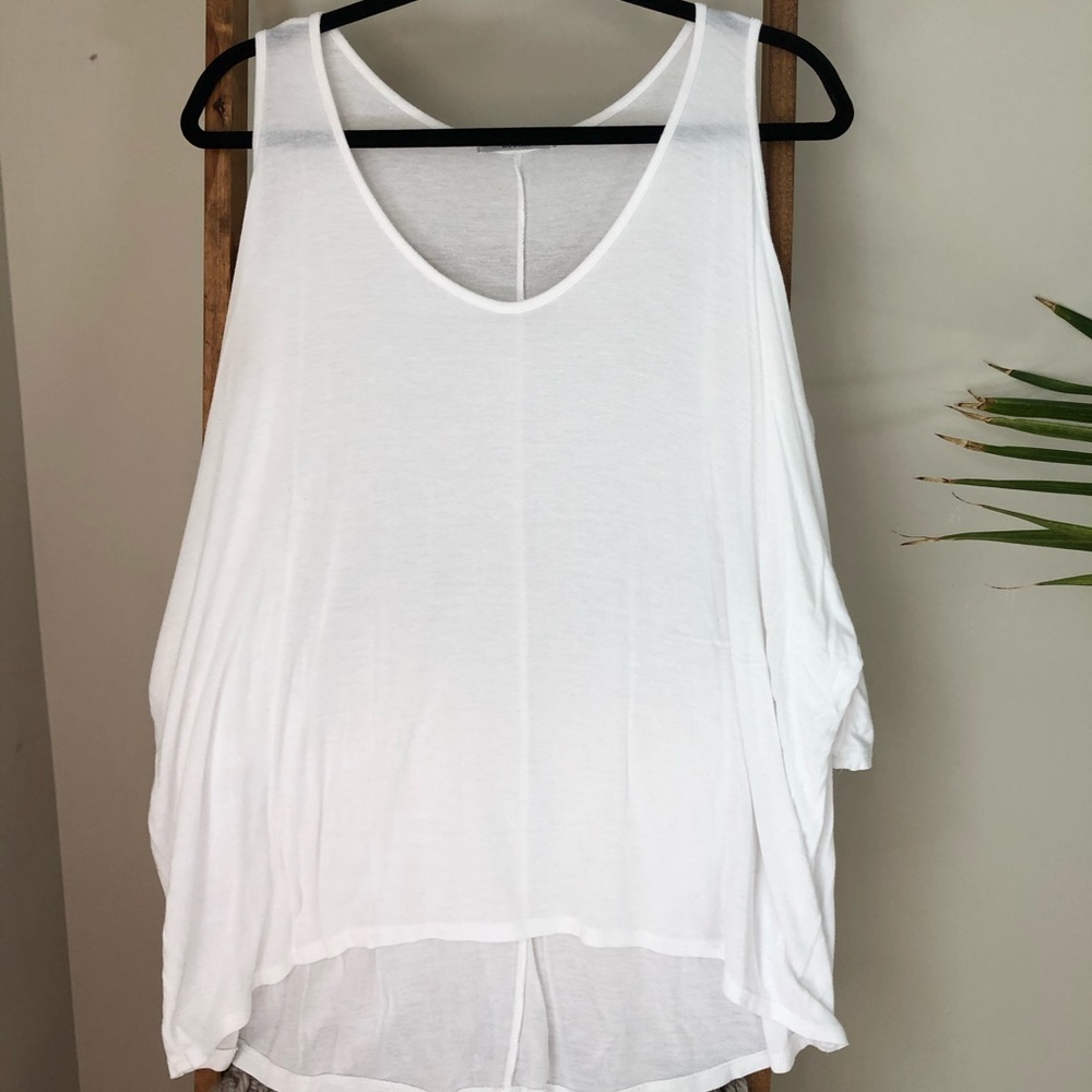 Flowy Off-the-shoulder White Shirt